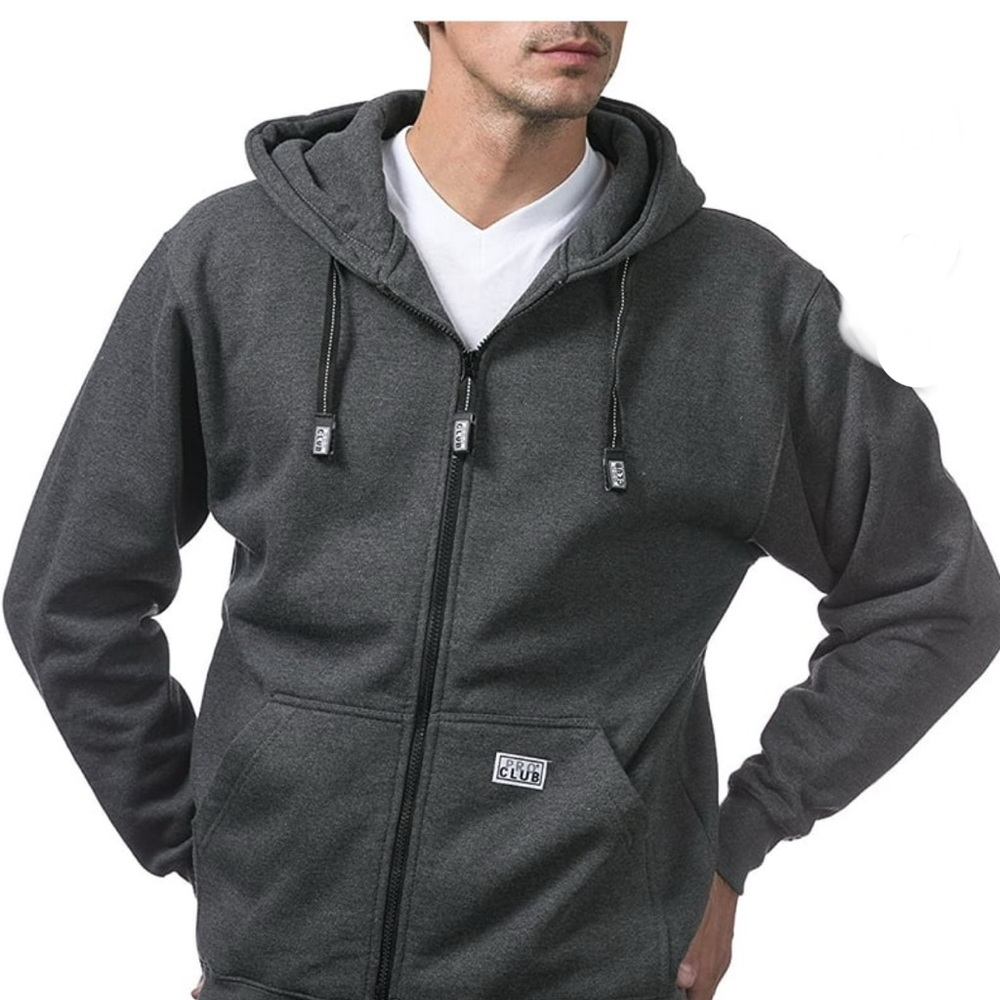 Pro Club Men's Heavyweight Full Zip Fleece Hoodie